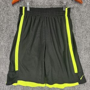 Nike DriFit Shorts Mens Small Black Neon Striped Basketball Gym Athleisure Run
